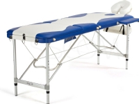 BODYFIT Massage bed 3 segment aluminum white and blue