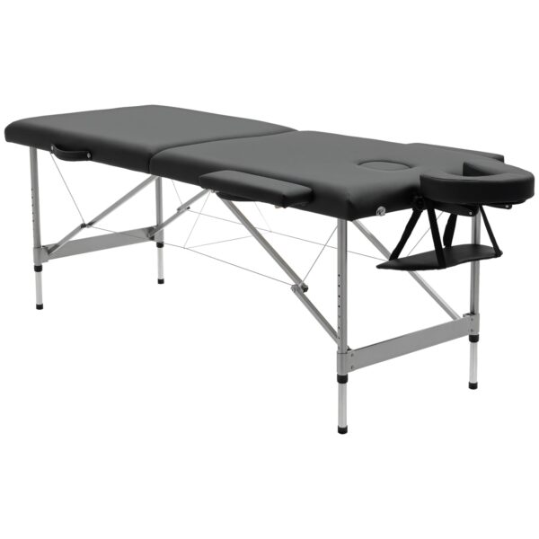 Klappelig massagebrik med ansigtsåbning, armlæn, håndstøtter, mobil massagebrik, 186 cm x 71 cm x 83 cm