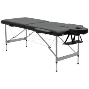 Klappelig massagebrik med ansigtsåbning, armlæn, håndstøtter, mobil massagebrik, 186 cm x 71 cm x 83 cm
