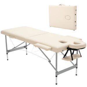 Sammenklappelig massagebriks, inklusive ansigtsåbning, armlæn, håndstøtter, bærbar massagebriks, 186 cm x 71 cm x 83 cm